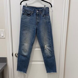 Levi’s Women’s 501 Wedgie Jeans - Distressed Blue